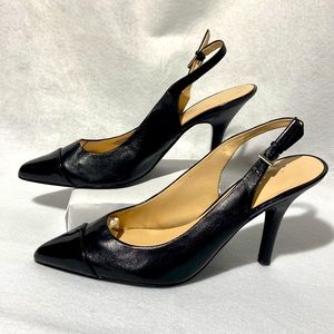 Nine West Leather Sling Back Heels. Size 10M.